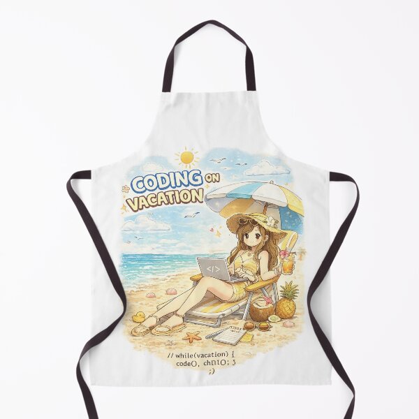 Item preview, Coding On Vacation – Cute Summer Girl Programmer Design designed and sold by YamiSociety.