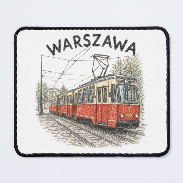 Item preview, Warsaw Tram - Vintage Urban Illustration designed and sold by JOANNASKAH.