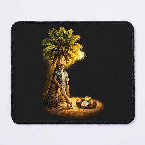 Item preview, Tropical Sunset Vibes Palm Tree and Coconuts Beach Design designed and sold by Les-Ink-Studio.