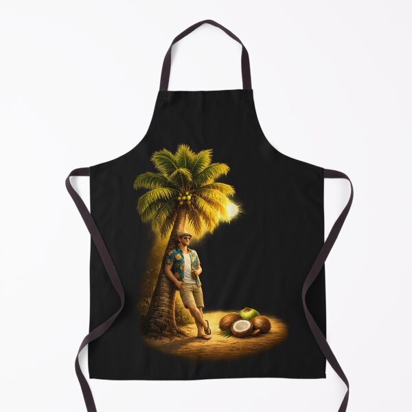 Item preview, Tropical Sunset Vibes Palm Tree and Coconuts Beach Design designed and sold by Les-Ink-Studio.