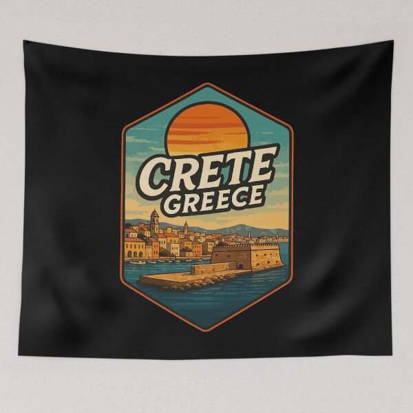 Item preview, Crete Greece Island Vintage Travel designed and sold by TomFrontierArt.