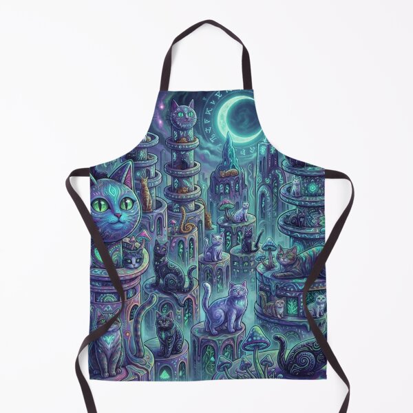 Item preview, А magical cat city at night. designed and sold by Lilashakti ⭐️ ⭐️ ⭐️ ⭐️ ⭐️.