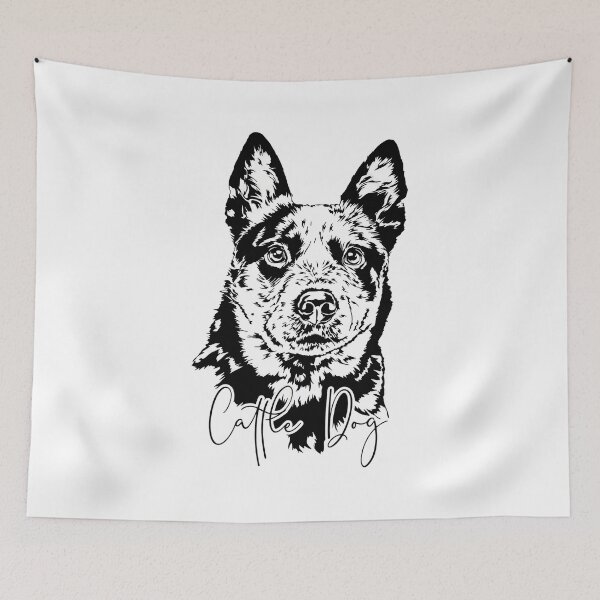 Item preview, Cattle Dog Portrait Sketch Art designed and sold by Dmo3HarkoArt.