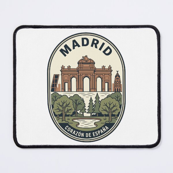 Item preview, Madrid Spain Retro Travel Badge Corazón de España designed and sold by k3rstman1.