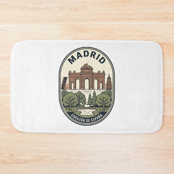 Item preview, Madrid Spain Retro Travel Badge Corazón de España designed and sold by k3rstman1.
