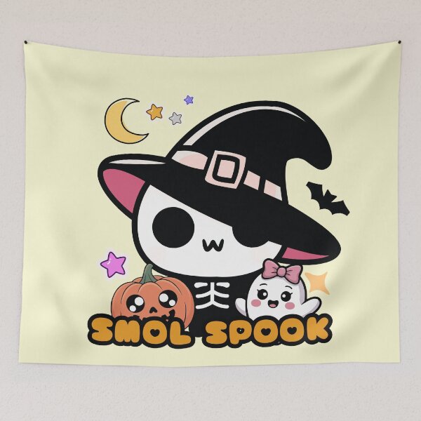 Item preview, Smol Spook Cute Kawaii Halloween Skeleton designed and sold by Fangtasia77.