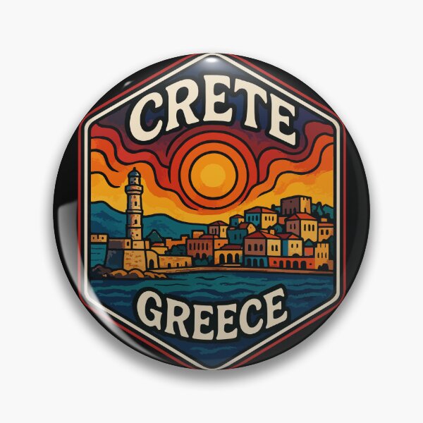 Item preview, Crete Greece Island Retro Trippy Art Travel designed and sold by TomFrontierArt.