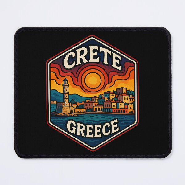 Item preview, Crete Greece Island Retro Trippy Art Travel designed and sold by TomFrontierArt.