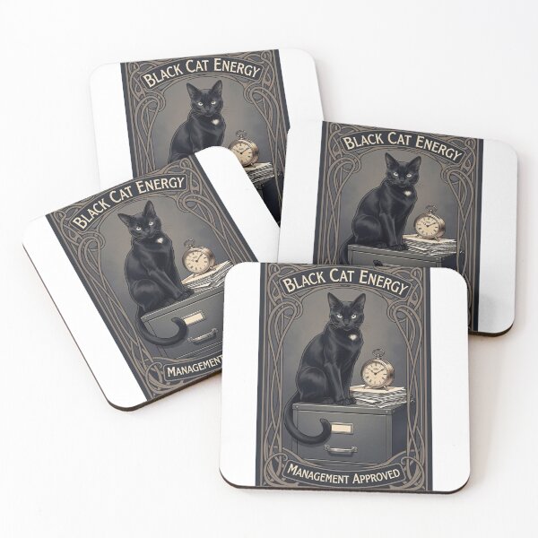 Item preview, Black Cat Energy Management Approved Funny Office Cat lover Gift designed and sold by YMLux.