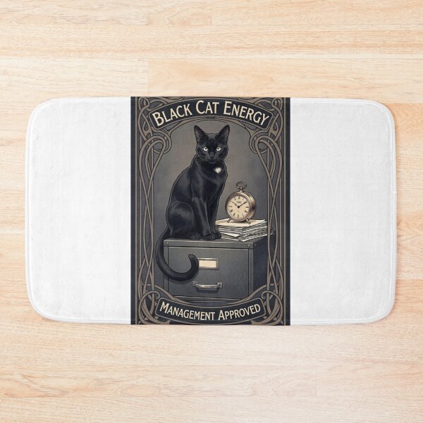 Item preview, Black Cat Energy Management Approved Funny Office Cat lover Gift designed and sold by YMLux.