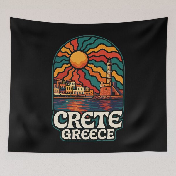 Item preview, Crete Greece Island Trippy Art Travel designed and sold by TomFrontierArt.
