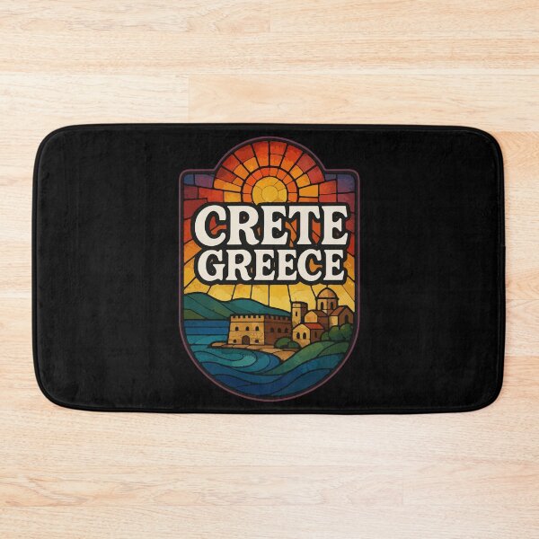 Item preview, Crete Greece Island Stained Glass Art designed and sold by TomFrontierArt.
