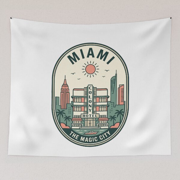 Item preview, Retro Miami Colony Hotel Magic City Skyline designed and sold by k3rstman1.