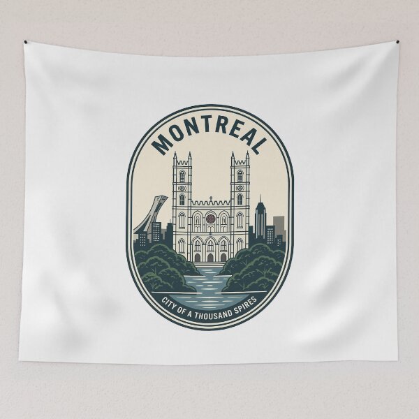 Item preview, Montreal Canada Notre-Dame Basilica Vintage Travel Badge designed and sold by k3rstman1.