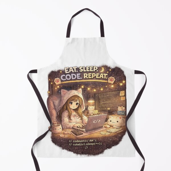 Item preview, Eat. Sleep. Code. Repeat. – Cute Night Coder Girl designed and sold by YamiSociety.