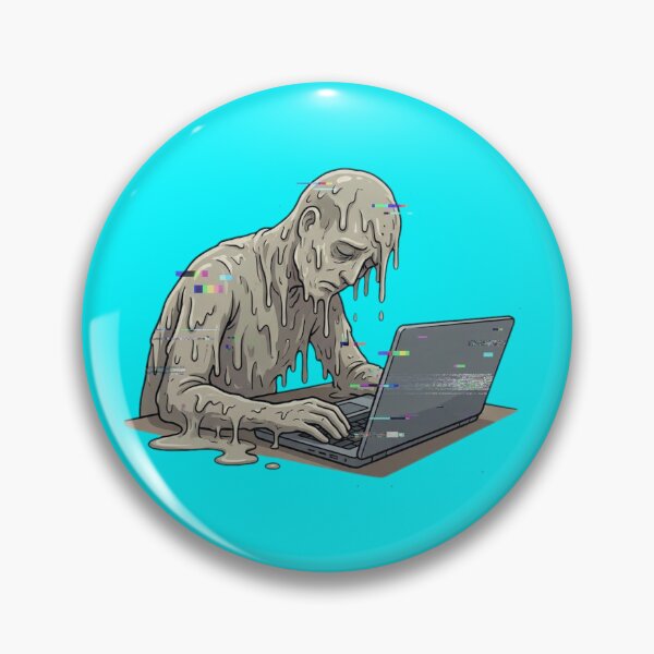 Item preview, Melting Human Burnout – Existential Exhausted Office Meme designed and sold by ChaosNest.