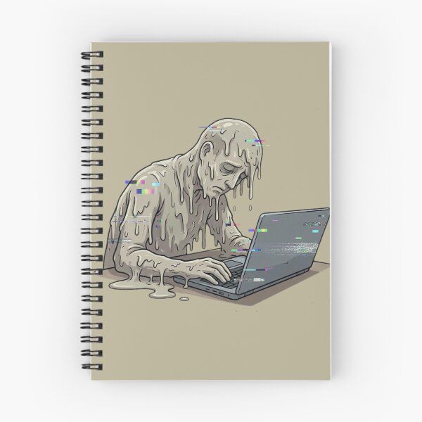 Item preview, Melting Human Burnout – Existential Exhausted Office Meme designed and sold by ChaosNest.