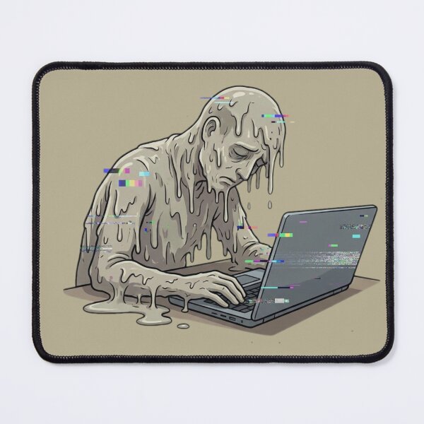 Item preview, Melting Human Burnout – Existential Exhausted Office Meme designed and sold by ChaosNest.