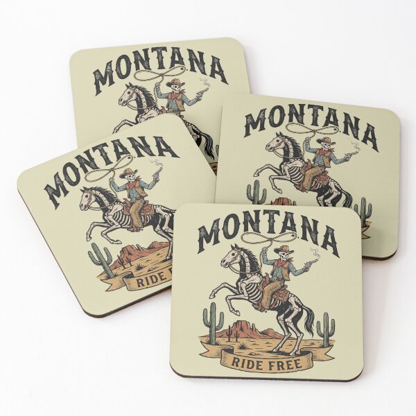 Item preview, Montana Ride Free Skeleton Cowboy Vintage Western Skull Horse designed and sold by Milasneeze.