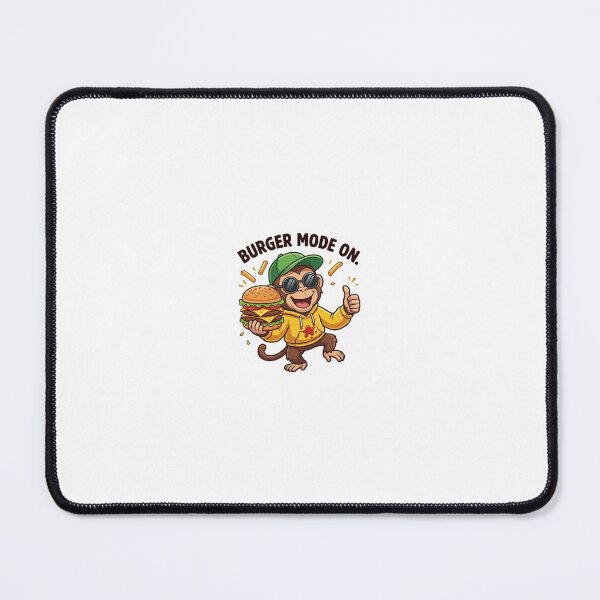 Item preview, Burger Mode On Monkey Sticker | Funny Fast Food Meme Cartoon designed and sold by Newkidshub.