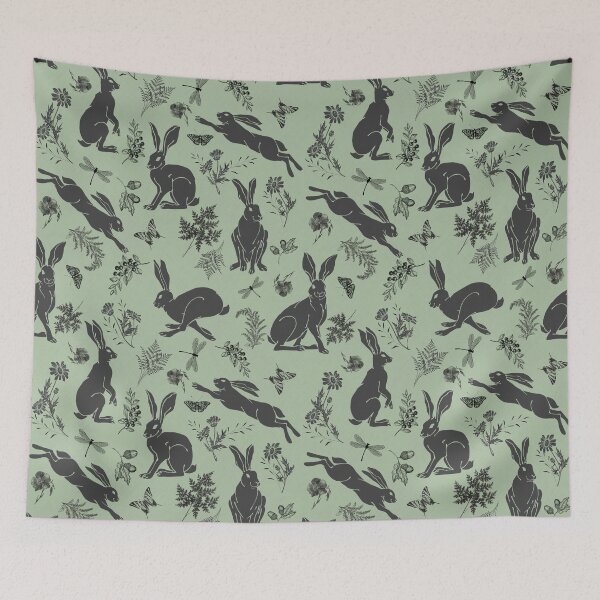 Item preview, Vintage Cottagecore Woodland Rabbits designed and sold by TurquoiseBird.
