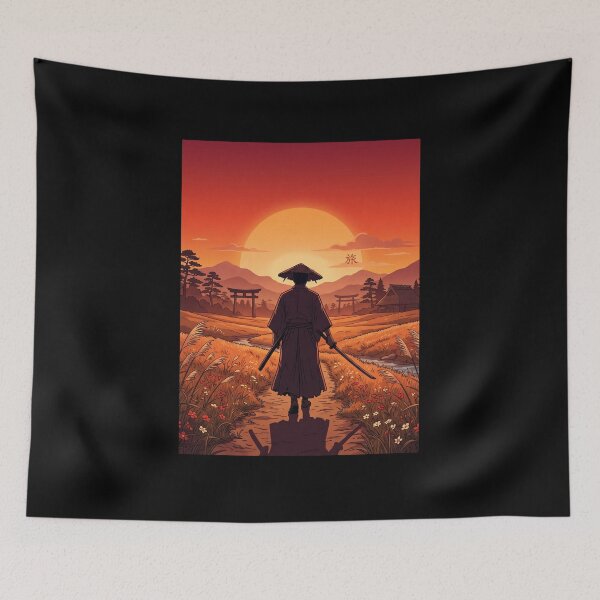 Item preview, Lone Wolf Anime Samurai Sunset – Emotional Japanese Warrior Aesthetic Gift designed and sold by Im-Ara.