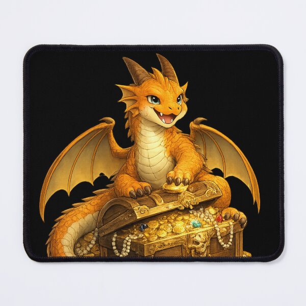 Item preview, Cute Gold Dragon Fantasy Treasure Art designed and sold by Hatchling Hollow.