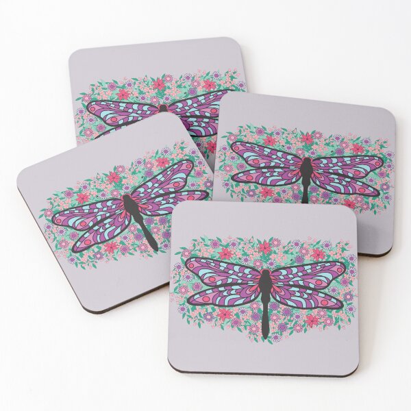 Item preview, Floral Dragonfly-Light Gray Background Version  designed and sold by geraldineMS.