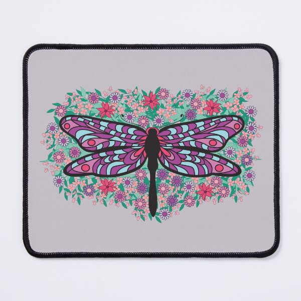 Item preview, Floral Dragonfly-Light Gray Background Version designed and sold by geraldineMS.