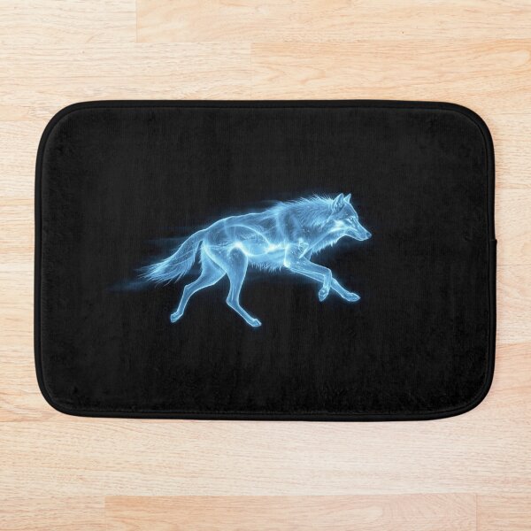 Aperçu de l'œuvre Affiche artistique Ghost Spirit Wolf bleu néon en pleine course créée et vendue par Sky-bully.