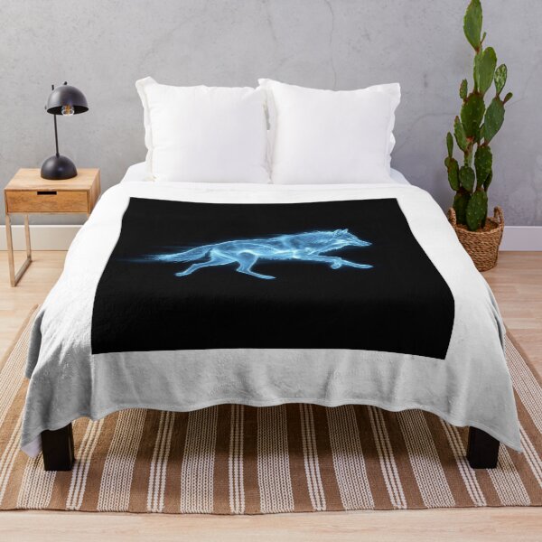 Item preview, Ghost Spirit Wolf Neon Blue Running Art Print designed and sold by Sky-bully.