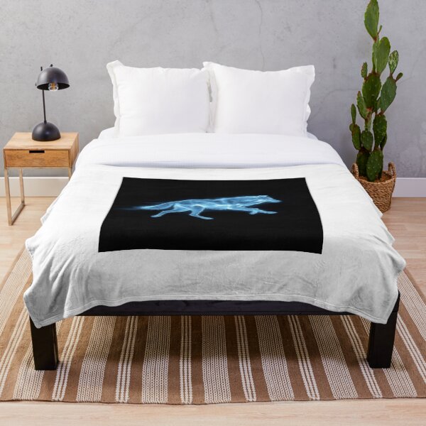 Item preview, Ghost Spirit Wolf Neon Blue Running Art Print designed and sold by Sky-bully.