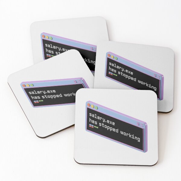 Item preview, Salary.exe Has Stopped Working - Retro Office Humor Sticker designed and sold by EverSale.