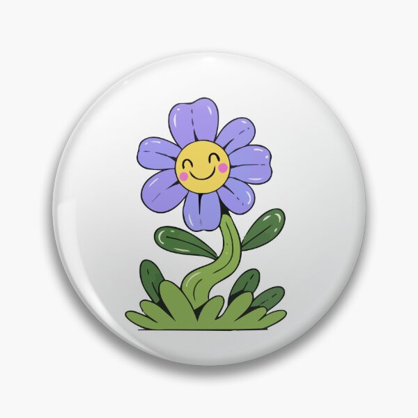 Item preview, Cute smiling purple flower with a kawaii cartoon style, perfect for stickers, gifts, and cheerful aesthetic designs. designed and sold by yellowpumkin.