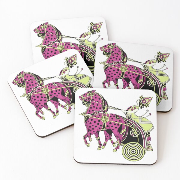 Item preview, Art Deco Illustration Magenta Pony Chariot for Vintage Art Lovers designed and sold by RickE.
