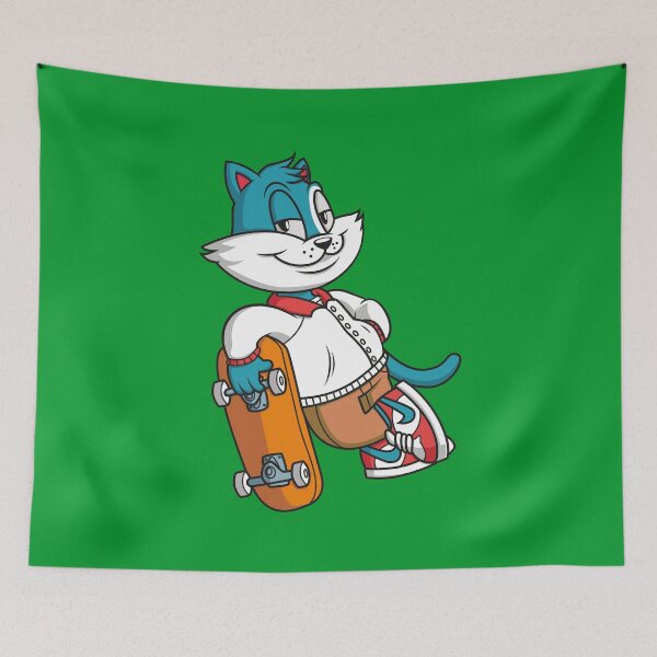Item preview, Skateboarding Cat – Funny Cool Kitty Skater Design designed and sold by MerlinWear.