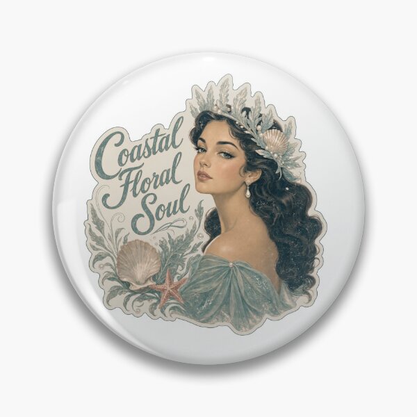 Item preview, Coastal Floral Soul Vintage Mermaid Portrait designed and sold by TatyanaArt.
