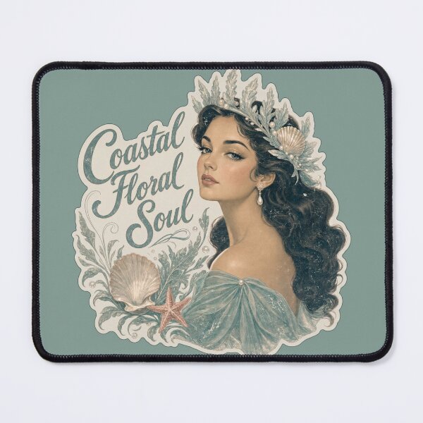 Item preview, Coastal Floral Soul Vintage Mermaid Portrait designed and sold by TatyanaArt.
