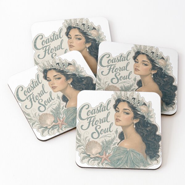Item preview, Coastal Floral Soul Vintage Mermaid Portrait designed and sold by TatyanaArt.