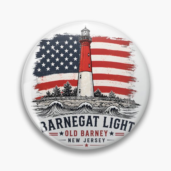 Item preview, Barnegat Light Old Barney Patriotic Lighthouse Vintage Art Funny Gifts designed and sold by BadhbhLoot.