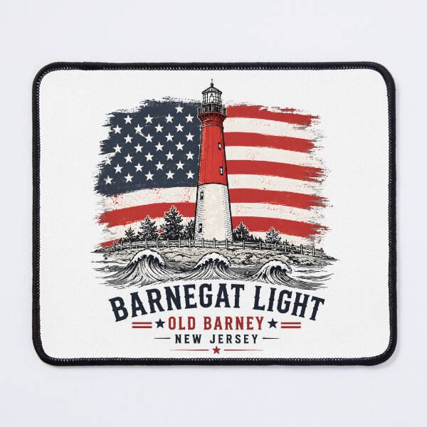 Item preview, Barnegat Light Old Barney Patriotic Lighthouse Vintage Art Funny Gifts designed and sold by BadhbhArt.