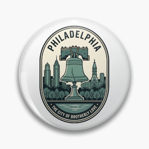 Item preview, Vintage Philadelphia Liberty Bell Skyline Badge designed and sold by k3rstman1.