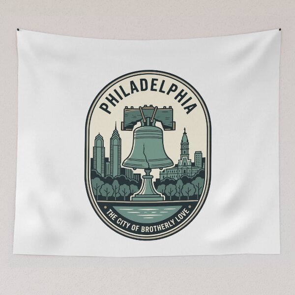 Item preview, Vintage Philadelphia Liberty Bell Skyline Badge designed and sold by k3rstman1.