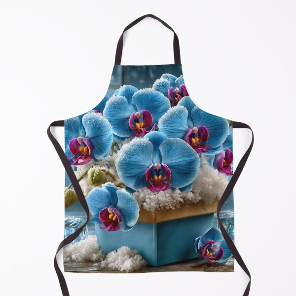 Item preview, Frozen Blue Orchids – Crystal Frost Botanical Elegance designed and sold by VelvetThornsArt.