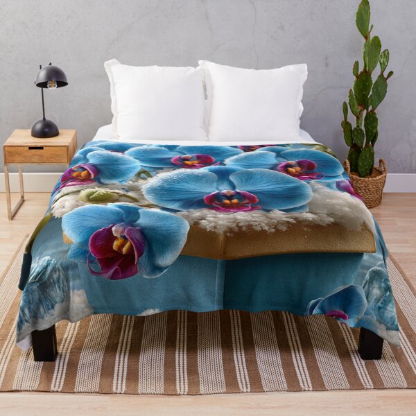 Item preview, Frozen Blue Orchids – Crystal Frost Botanical Elegance designed and sold by VelvetThornsArt.