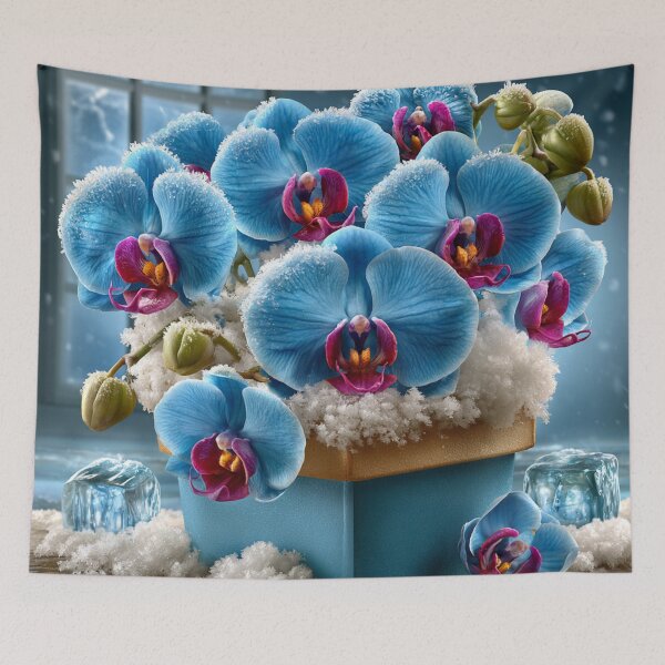 Item preview, Frozen Blue Orchids – Crystal Frost Botanical Elegance designed and sold by VelvetThornsArt.