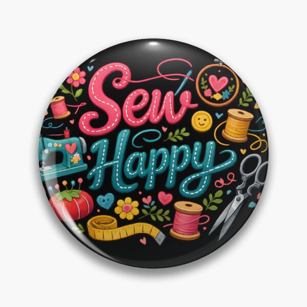 Item preview, Sew Happy – Cute Sewing & Crafting Typography Design designed and sold by blankTeeShirt.