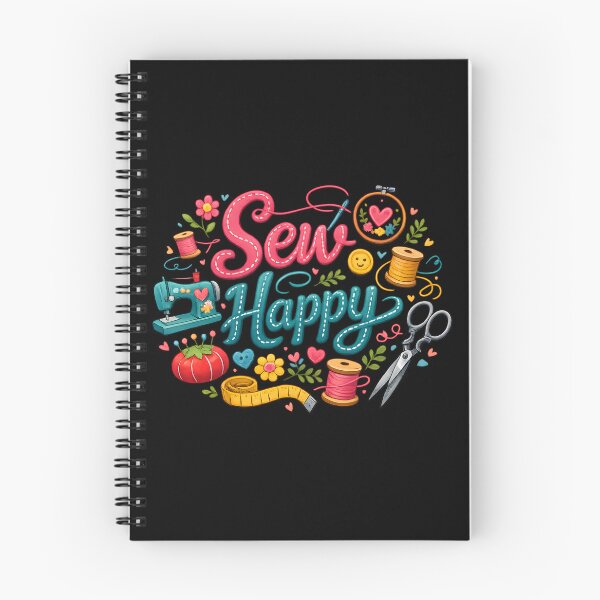 Item preview, Sew Happy – Cute Sewing & Crafting Typography Design designed and sold by blankTeeShirt.