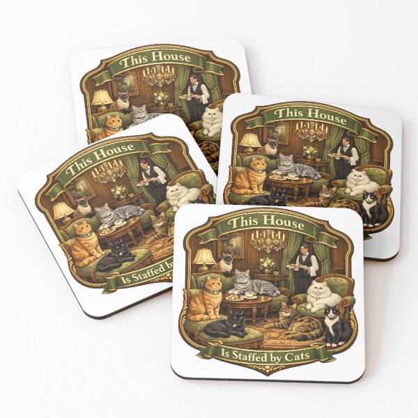 Item preview, This House Is Staffed by Cats Funny Home Cat Meme Design designed and sold by YMLux.