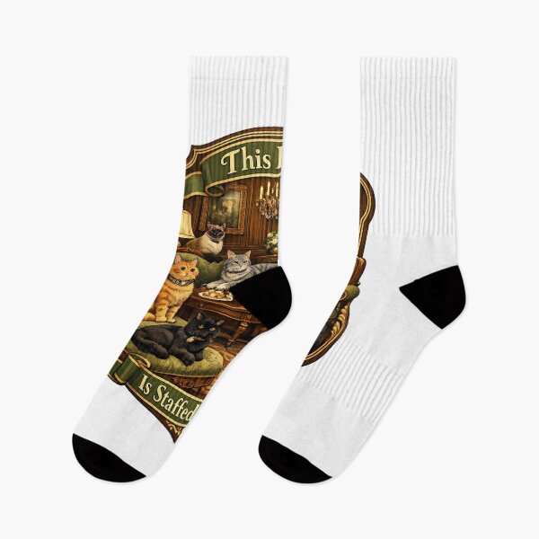 Item preview, This House Is Staffed by Cats Funny Home Cat Meme Design designed and sold by YMLux.